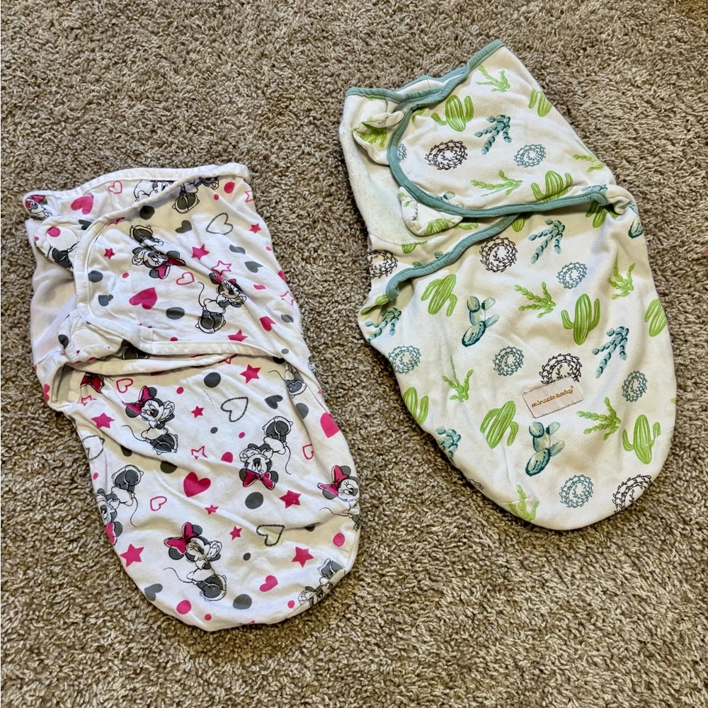 Disney Minnie Mouse & Miracle Baby Cotton Swaddle Sleep Sack Set 0–6M